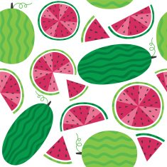 Seamless background with watermelon - Illustration N2