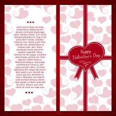 Vertical postcards Decorated pattern of hearts For Valentine's Day N2