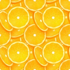 Orange juicy slice vector seamless pattern