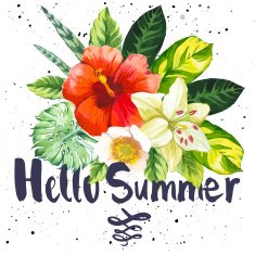 Vector illustration with watercolor flowers N43