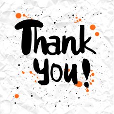 Vector illustration with the phrase thank you