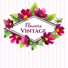 Vector illustration with watercolor flowers N46