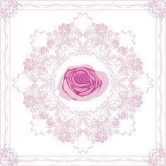 Ornamental purple element with rose