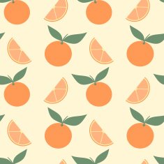orange fruit seamless pattern background illustration N2