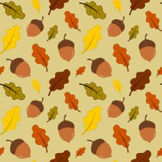 acorn seamless pattern background illustration