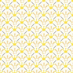 Simple seamless pattern with crown and line Orange whit N2