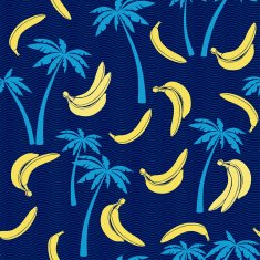 Seamless pattern with bananas and palm trees N2