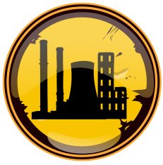 Industrial Zone Round Sign Vector Illustration N2