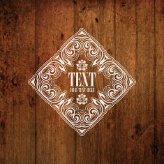 Decorative frame on grunge wood background