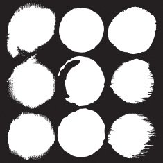 Grunge paint circle vector element set Brush smear stain texture N3
