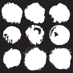 Grunge paint circle vector element set Brush smear stain texture N4