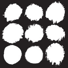 Grunge paint circle vector element set Brush smear stain texture N5