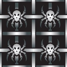 Halloween Stylized Skull Spider Seamless Pattern N2