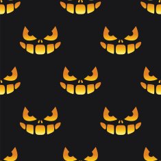 Halloween Grin and Eyes Seamless Pattern N2