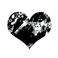 Heart painted in black N2