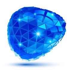 Textured plastic geometric object with flashes pixilated 3d