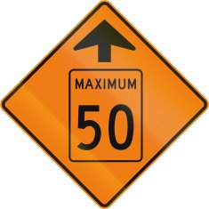 Temporary Maximum Speed 50 Kmh Ahead in Canada