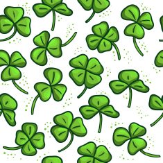 Seamless pattern with green clover Background for St Patrick's Day N2