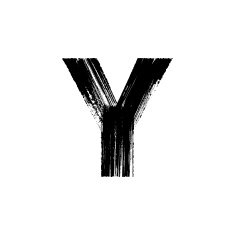 Letter Y hand drawn with dry brush
