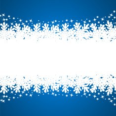 banner with snowflakes on a blue background N3