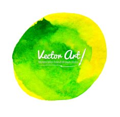 Watercolor yellow-green circle N2