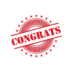 Congrats grunge retro red isolated stamp