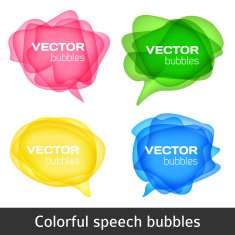 Abstract shape design Colorful spech bubles set N2