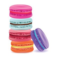 Tasty colorful macaroon Vector food illustration