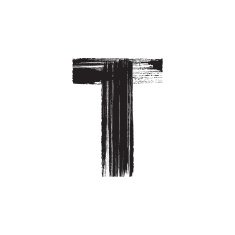Letter T hand drawn with dry brush N2