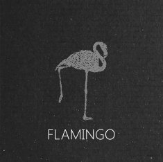flamingo on the black cardboard texture N2