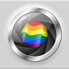 LGBT flag in shiny camera focus N2