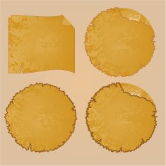 Round frames or Damaged Equipment and tattered paper vintage vector