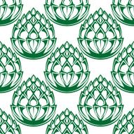 Green hop blooms seamless pattern N2