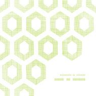 Abstract green fabric textured honeycomb cutout corner frame pattern background