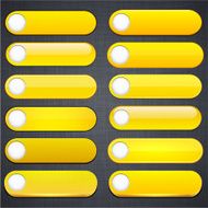 Yellow high-detailed modern web buttons