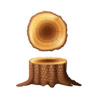 Tree stump two views icons set N2
