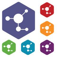 Atom rhombus icons