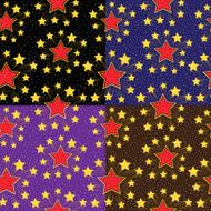 Seamless pattern with stars Set vector backgrounds N2