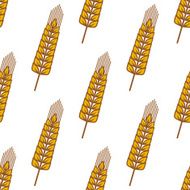 Wheat ears with ripe grains seamless pattern N2