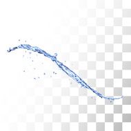 Blue water splash isolated on white N2