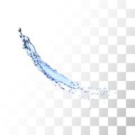 Blue water splash isolated on white N3