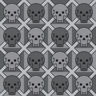 Seamless Skull Pattern grey round N2