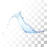 Blue water splash isolated on white N4