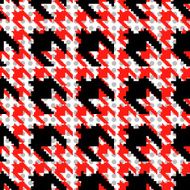 Red and black houndstooth pattern with polka dots N2