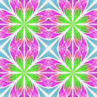Symmetrical fractal pattern in stained-glass window style Pink N2