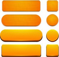 Orange high-detailed modern web buttons