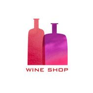 Two watercolor bottles silhouette Menu design background