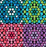 Set of seamless mosaic patterns - classical geometric ornaments N2