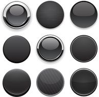 Black high-detailed modern web buttons N2