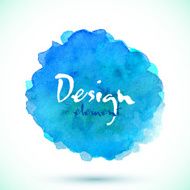 Blue watercolor isolated vector stain